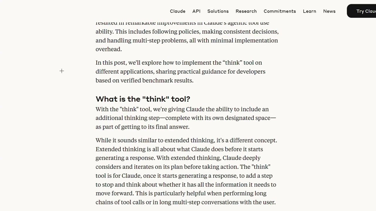 Anthropic Think Tool overview explaining structured reasoning