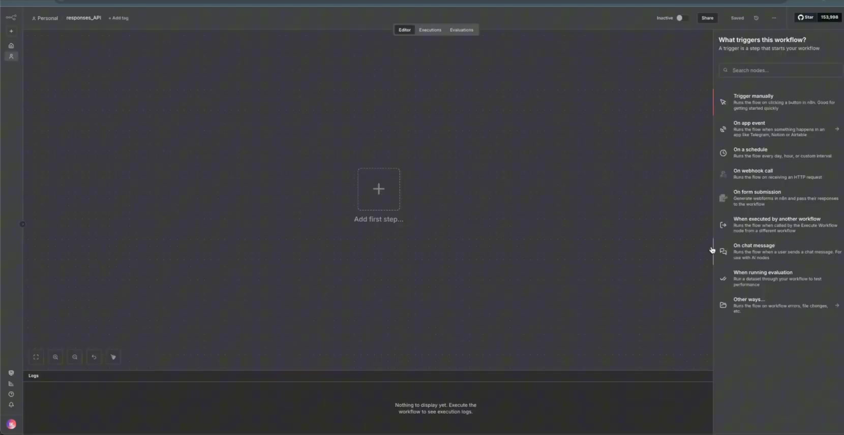 n8n chat input node for a simple message