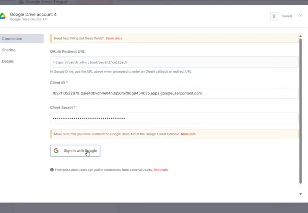 Google access blocked error because the n8n OAuth app has not completed verification