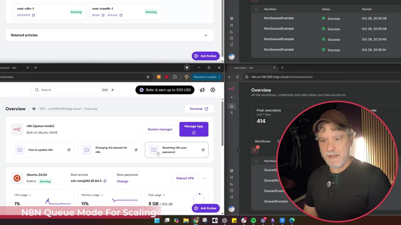 Testing an n8n workflow that sends executions into the queue