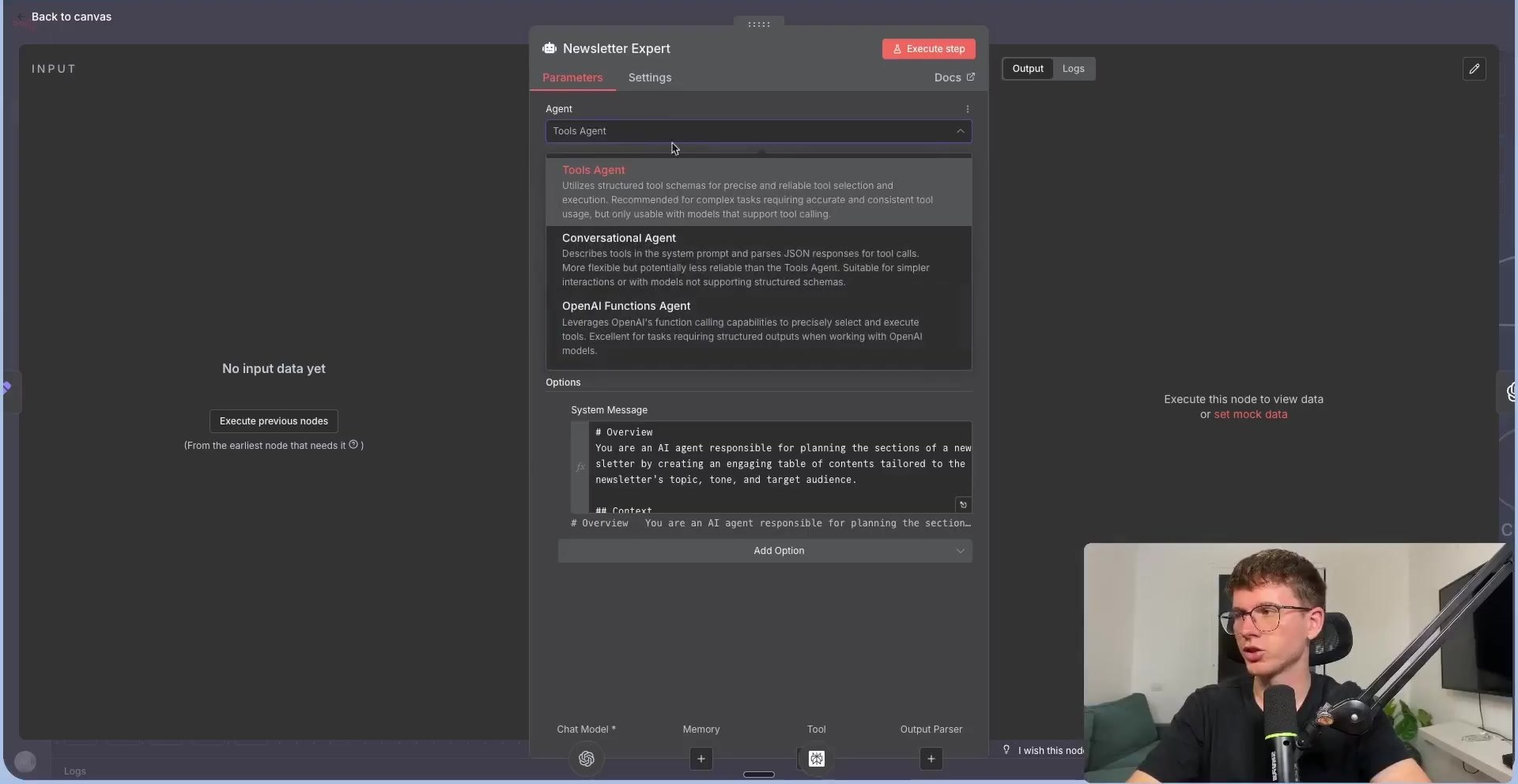 Newsletter Expert AI Agent prompt in n8n