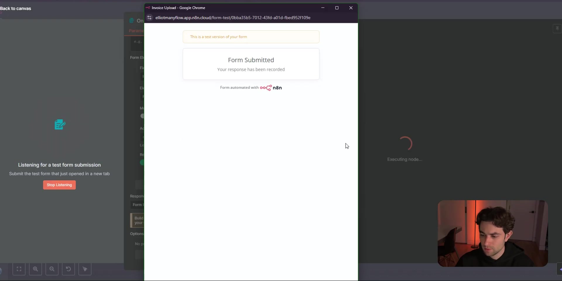 Submitted invoice form returning binary data