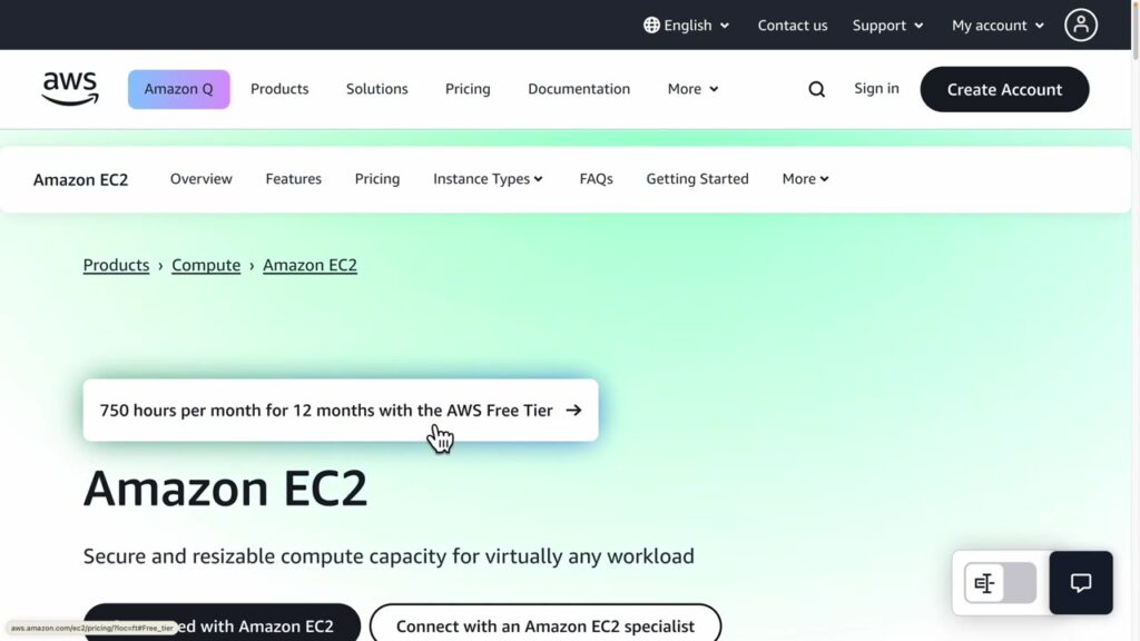 EC2 free tier 750 hours explanation