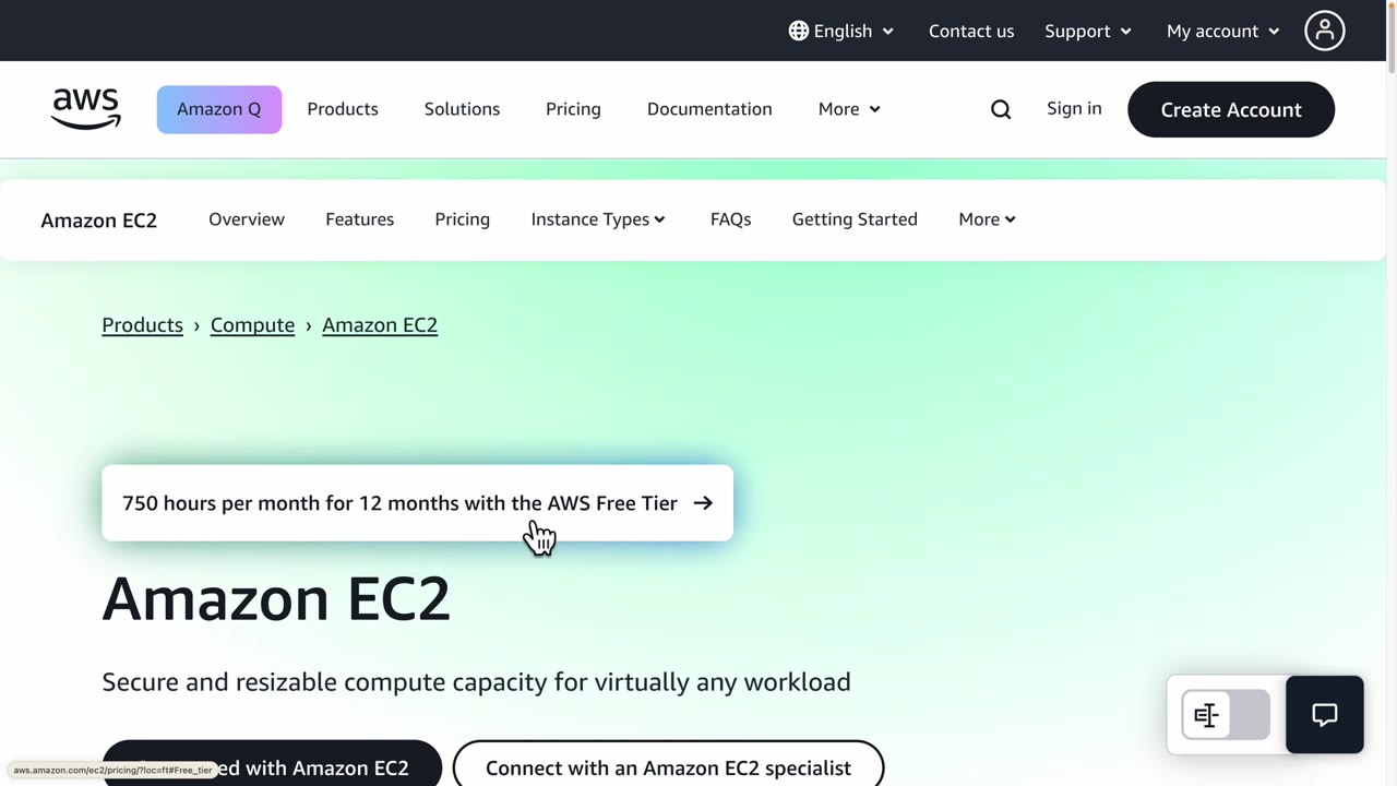 EC2 free tier 750 hours explanation