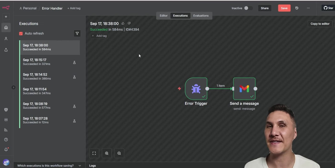 Error Handler workflow executions after the main workflow fails