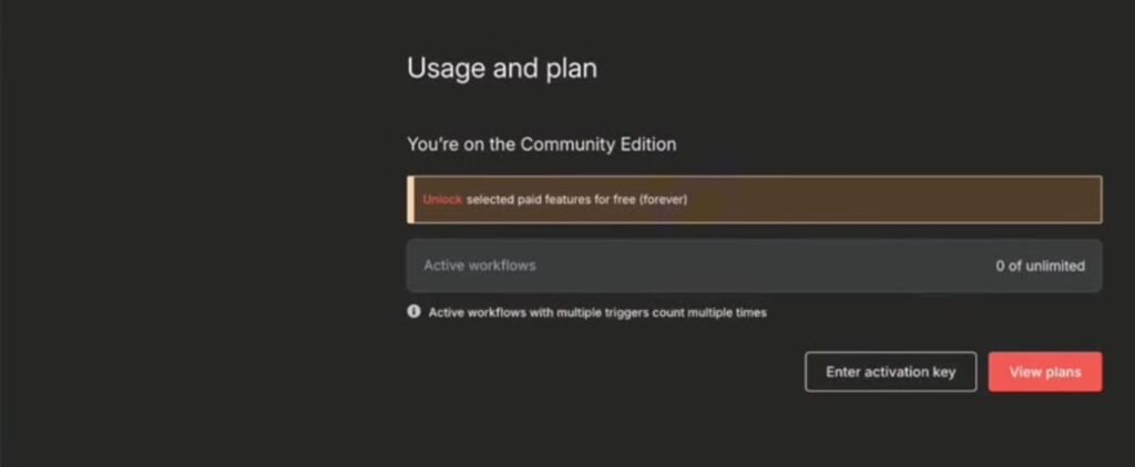 n8n Community License Activation Error: Fix Connection Failed on npm Self-Hosting n8n Usage and plan page with Enter activation key button