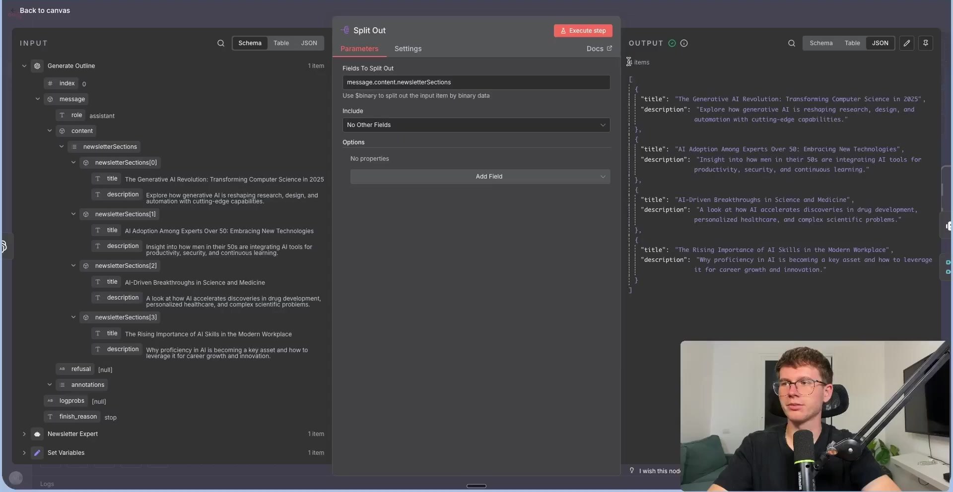 Research Agent input for one newsletter section