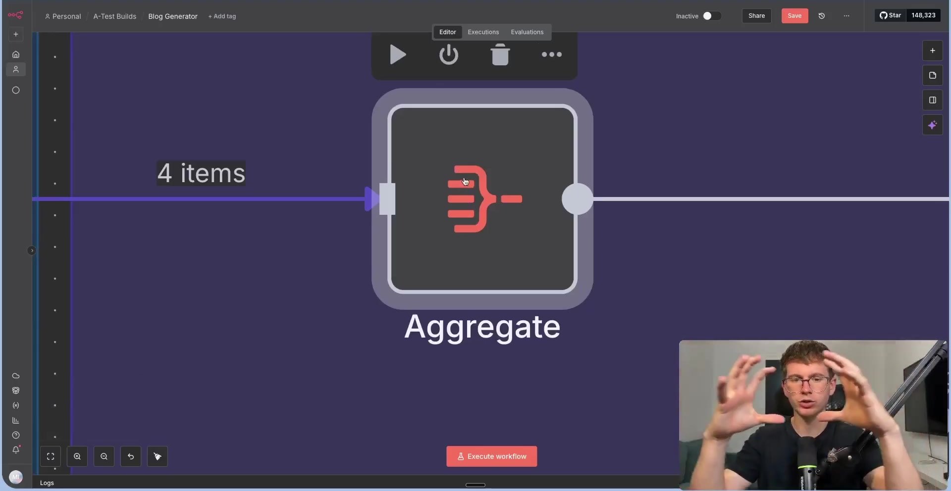 Aggregate node combining four researched sections