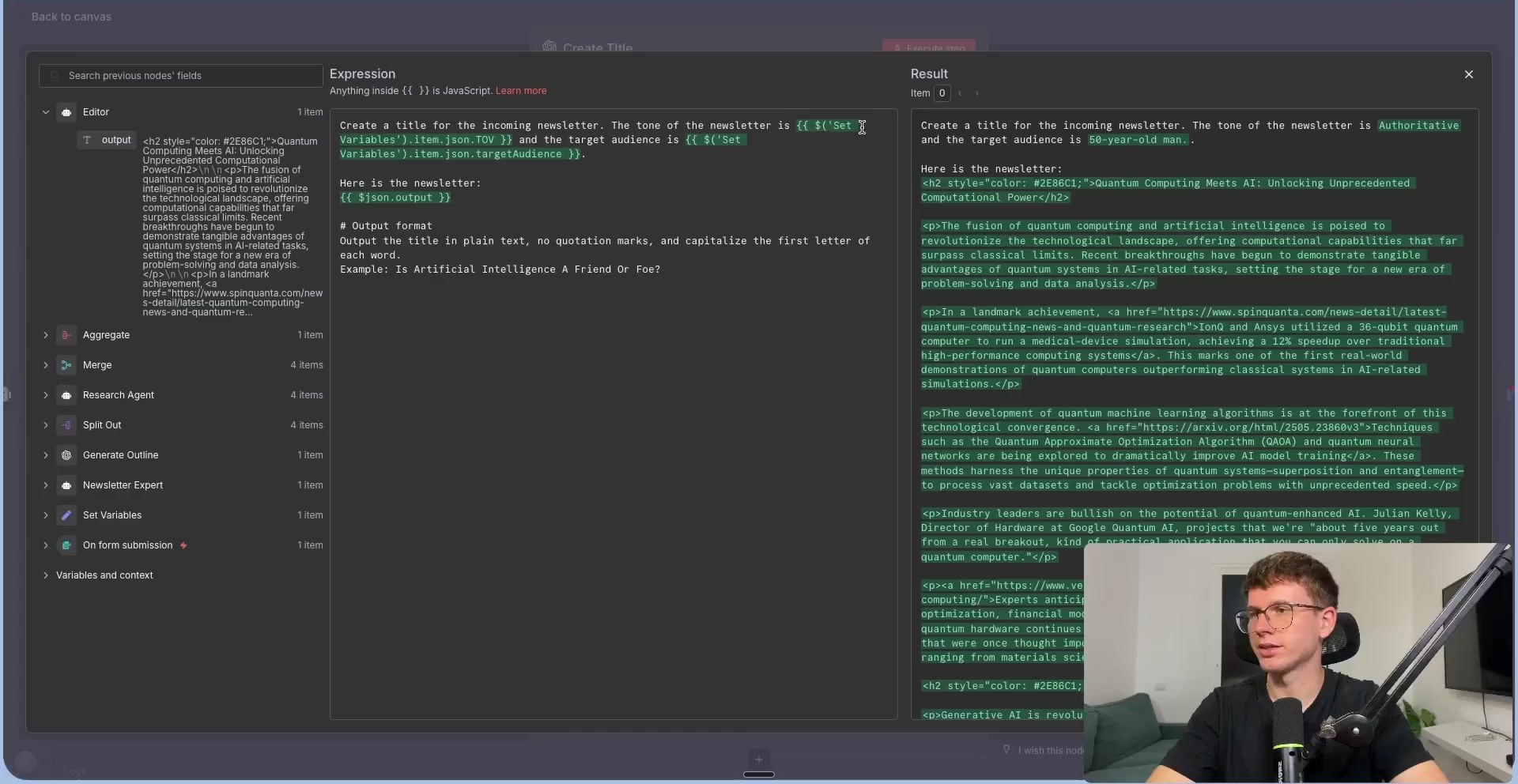 Final HTML blog output from the editor agent