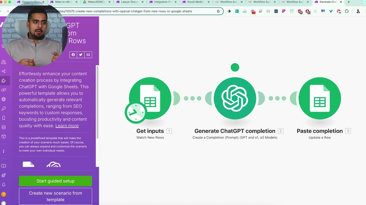 Make template preview with guided setup